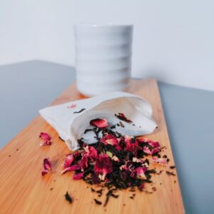 sac à thé réutilisable en toile de beurre de la maison de thé burstea